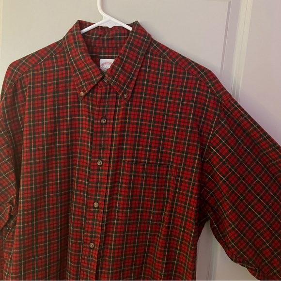 Brooks Brother mens long sleeve plaid button down flannel shirt | size Large - Picture 6 of 9